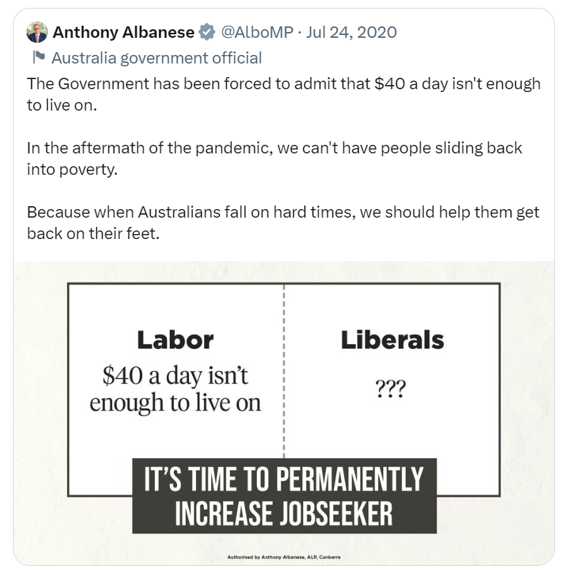 Anthony Albanese Tweet
