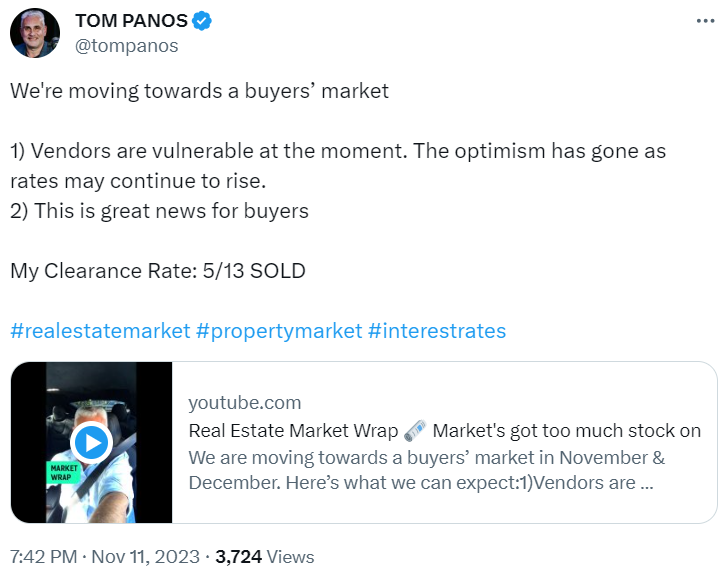 Tom Panos Tweet