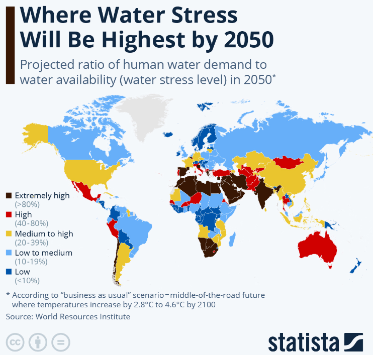 Water stress by 2050