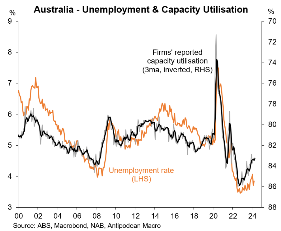 Capacity utilisation and unenmployment