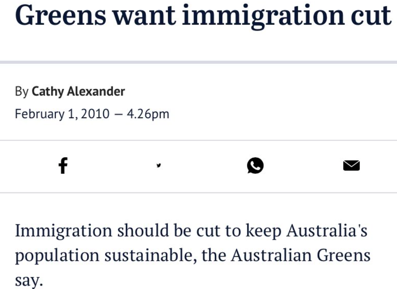 Greens want immigration cut