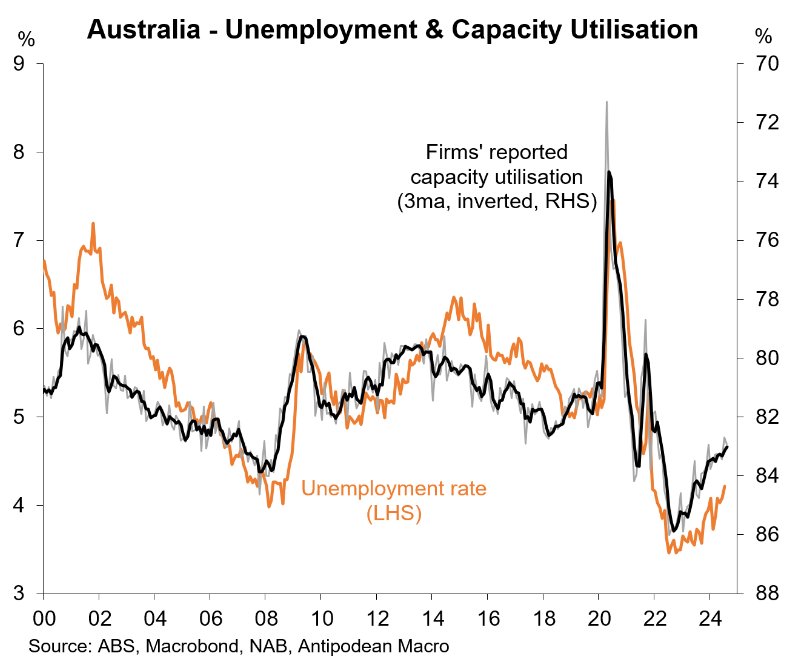 Unemployment versus capacity utilisation