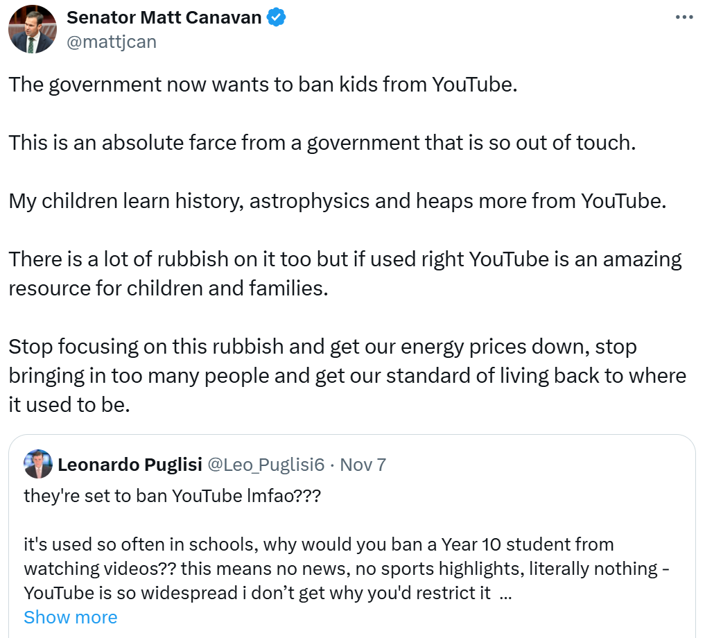 Matt Canavan Tweet