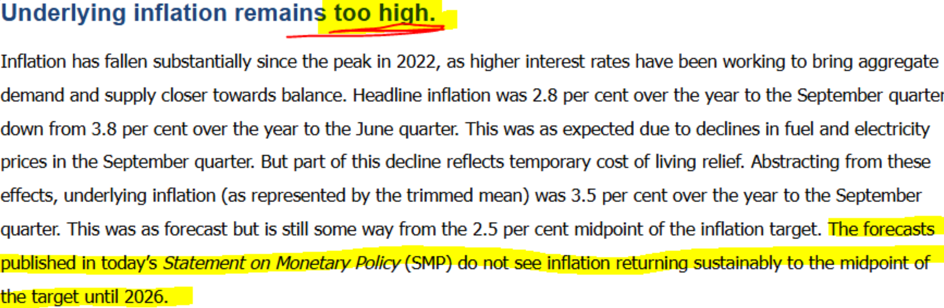 Underlying inflation