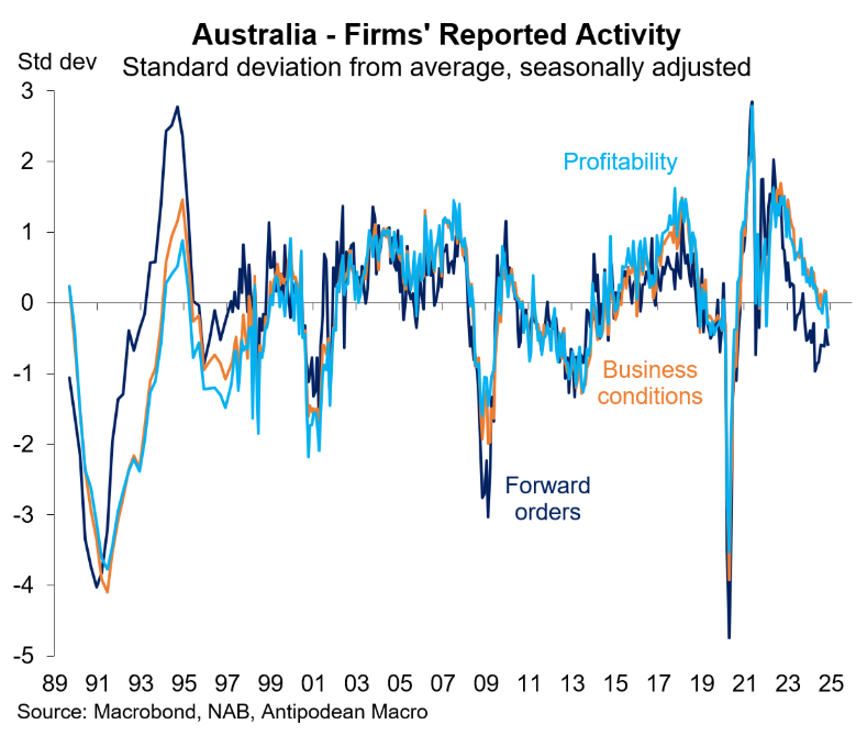 NAB business survey reported activity