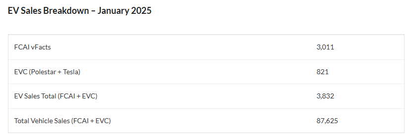 EV sales breakdown