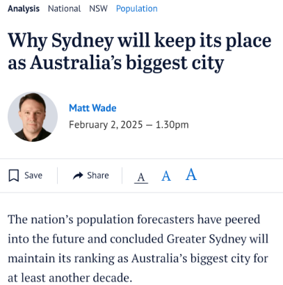 Sydney biggest city