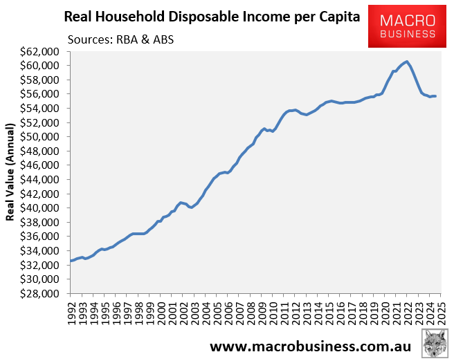 Real household disposable income per capita