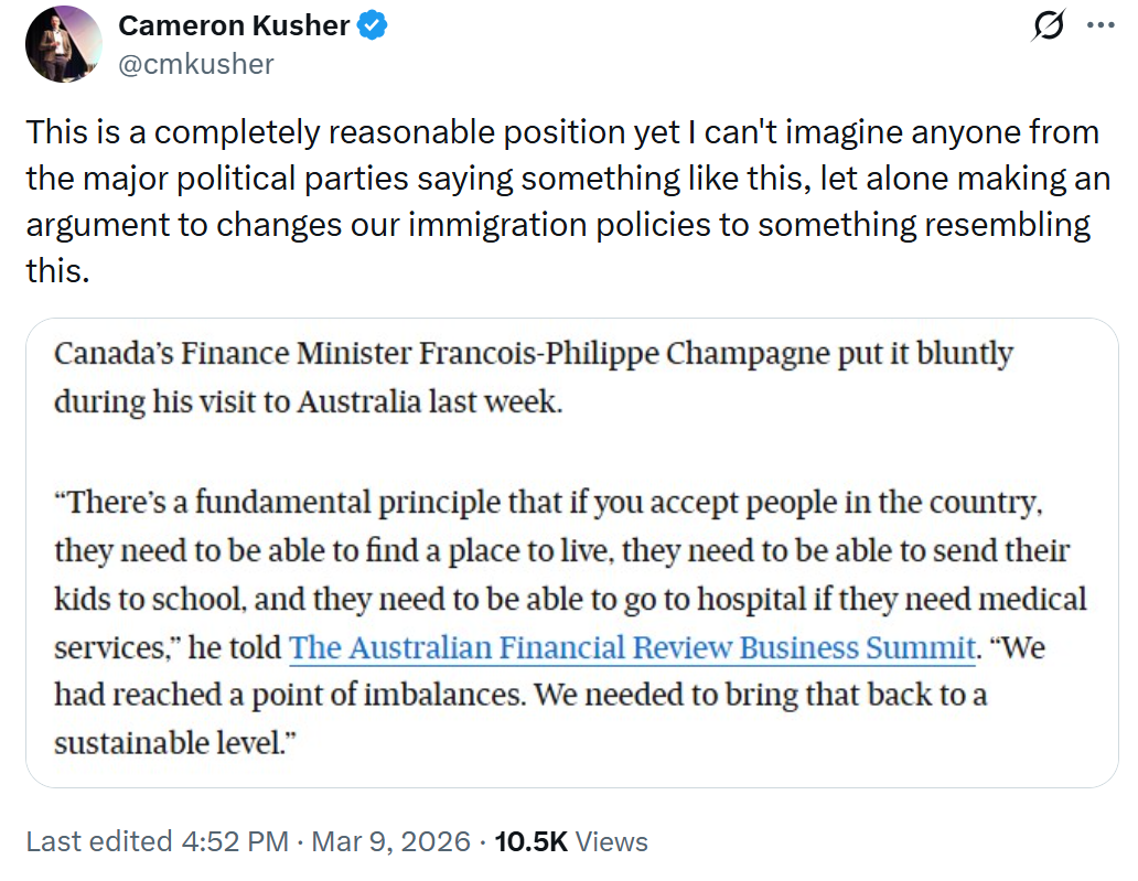 Cameron Kusher Tweet