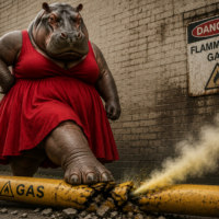 Gas hippopotomus crushes reservation again