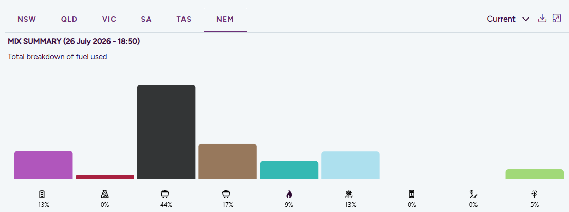 NEM power mix