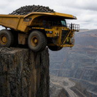 Iron ore stuck on the cliff’s edge