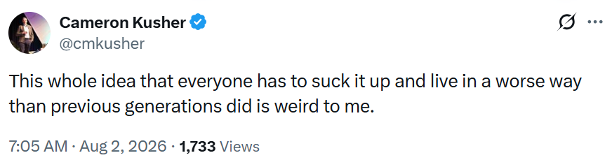 Cameron Kusher Tweet
