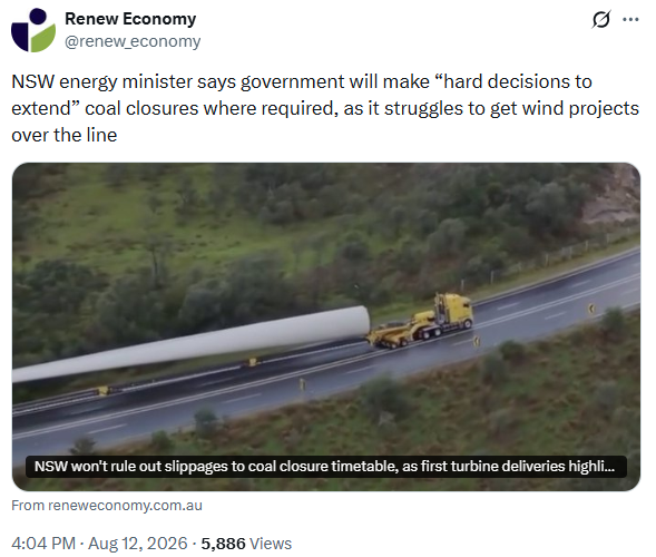 Renew economy Tweet