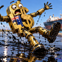 Australian dollar is a robot on an oil slick